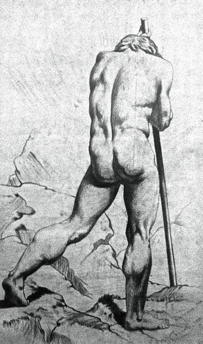 Estudio de academia - Desnudo masculino de Benedito Calixto
